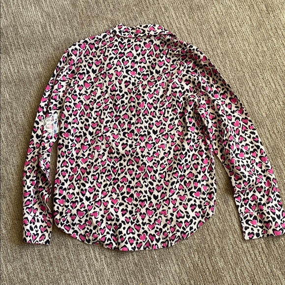 NWOT Victoria's Secret Pink and Black Heart Cheetah Print Button Down PJ Shirt - Picture 10 of 10